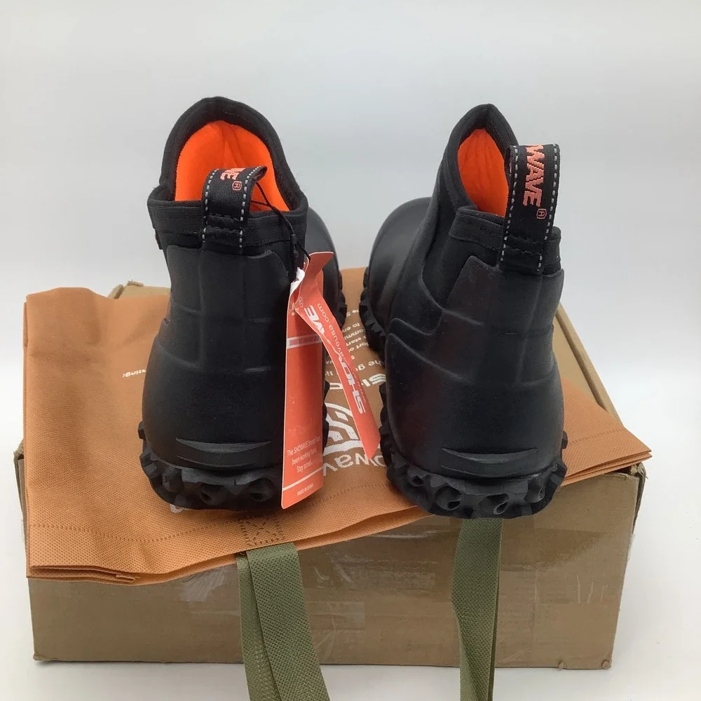 Showave Mens Ankle Rain Boots Waterproof Slip Resistant Black Work Size 14‎ New